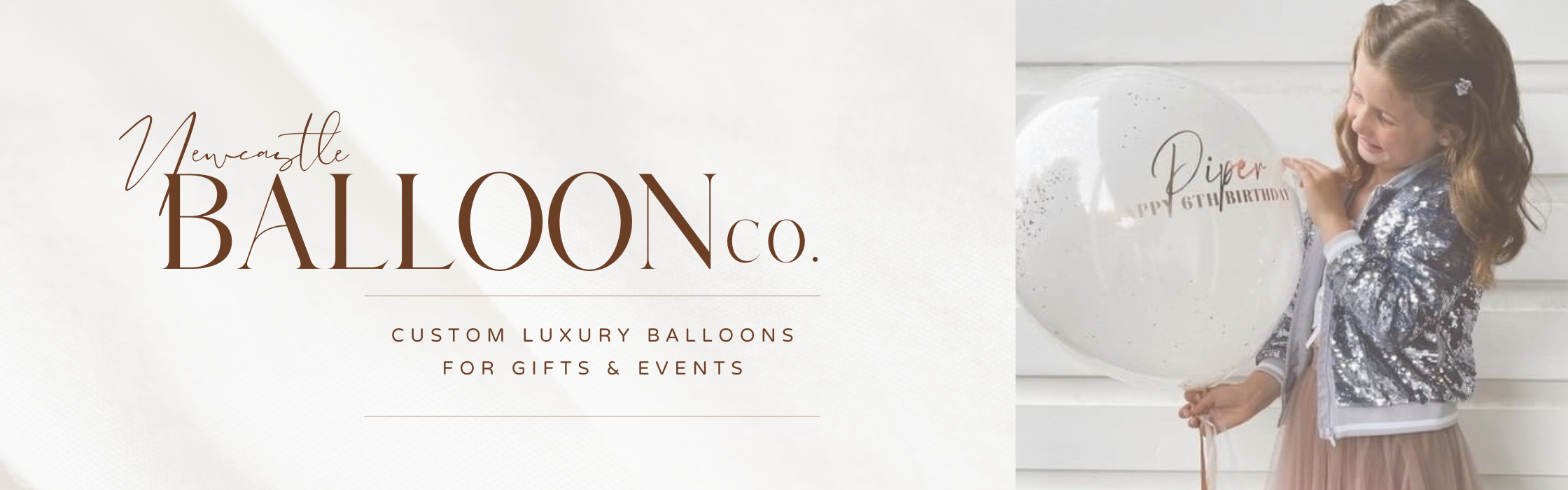 Newcastle Balloon Co. Custom Luxury Balloons for gifts and events.