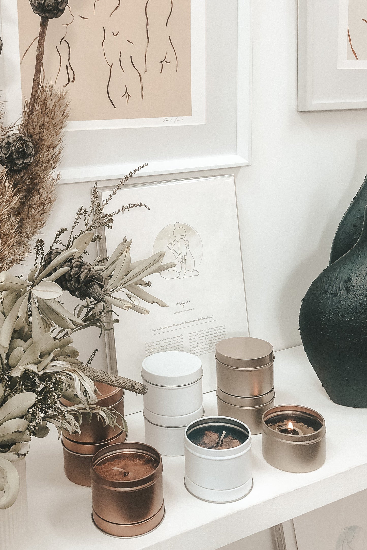 Botanical Candles by Newcastle Dried Flower Co