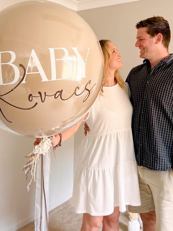 Coloured Custom Gender Reveal Balloon // by Newcastle Dried Flower Co