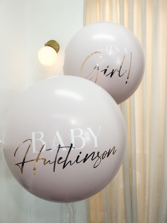 Two 60cm Baby Shower Balloon Pair // By Newcastle Dried Flower Co